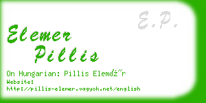 elemer pillis business card